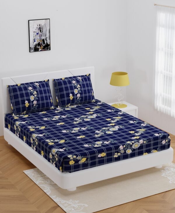 Floral Printed 160 TC Double Bed Sheet Set
