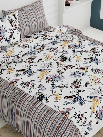 144 TC Cotton Bedsheet with 2 Pillow Covers