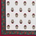 Block Print King Size Bedsheet (White, Red), Pure Cotton - Urban Jaipur