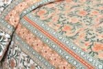 Ethnic Jaipuri- Cotton Double Bed Sheet with 2 Pillow Covers (Orange)