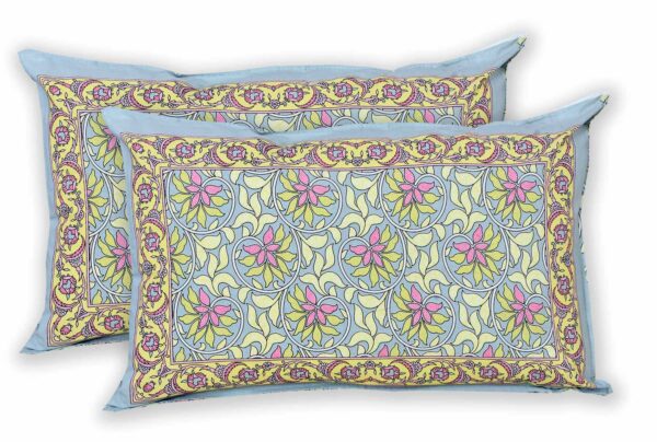 Elegance- Double Bedsheet Set (100% Cotton, Green base)