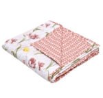 Tulip Double Bed Dohar (100% Cotton, Reversible) - Baby Pink