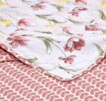 Tulip Double Bed Dohar (100% Cotton, Reversible) - Baby Pink