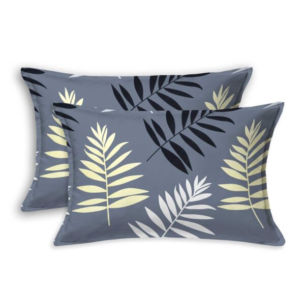 Floral Printed 160 TC Poly Cotton Double Bed Sheet Set, Gray