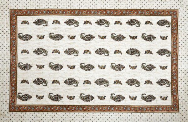 Mustard Paisley Prints 210 TC Single Bedsheet With Pillow Cover (100% Cotton)