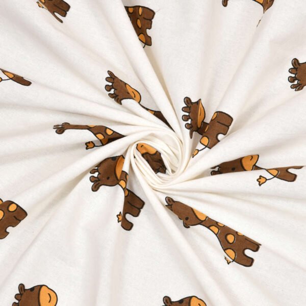 Giraffe Printed Kids Bedsheet with Pillow Covers (King Size, 100% Cotton) -Brown, Yellow