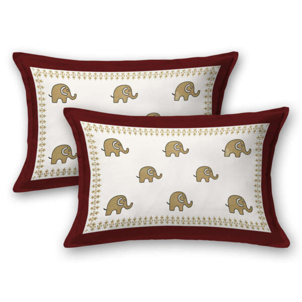 Jumbo Elephant Double Bedsheet For Kids with Pillow Covers (King Size, 100% Cotton)