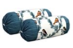 Cotton Birds Print Diwan Set with Bolster & Cushion Covers (Set of 8 pcs, Blue)
