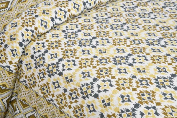 Ethnic Jaipuri Double Bedsheet with 2 Pillow Covers (100% Cotton, Geometric)