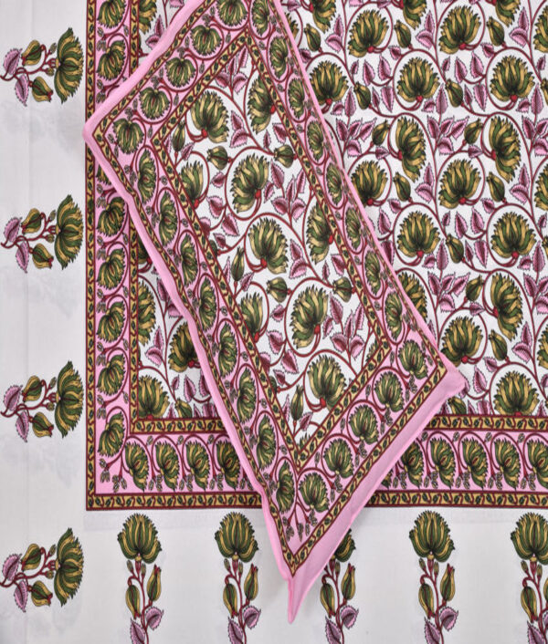 Divine- Royal Jaipuri King Bedsheet with 2 Pillow Covers 250 TC (Super King Size, 100% Cotton)