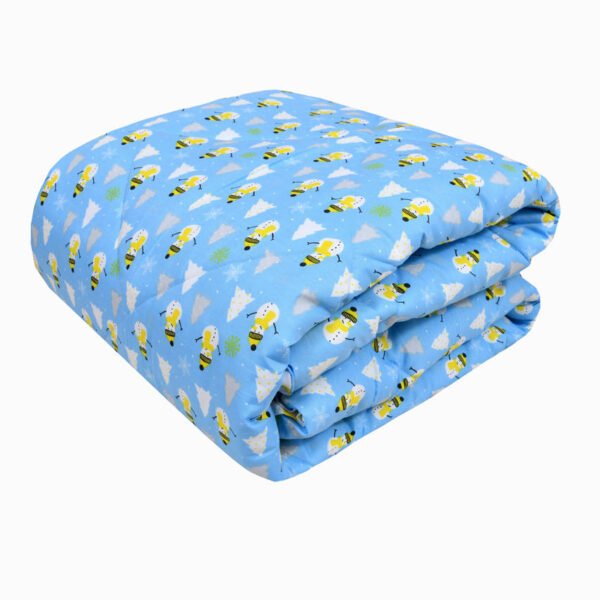 folded snowman printed blue comforter for kids