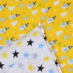 Snowman Yellow Single Bed Kids Comforter (100% Cotton, Reversible Prints)