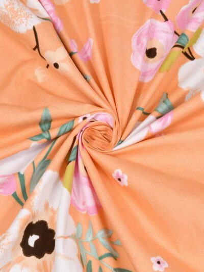 Diva - Soft Glace Cotton King Size Bed Sheet Set (Orange)