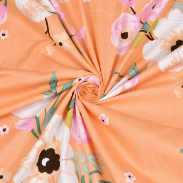 Diva - Soft Glace Cotton King Size Bed Sheet Set (Orange)