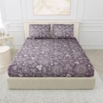 Diva - Soft Glace Cotton King Size Bed Sheet Set (English Voilet)