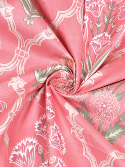 Diva - Soft Glace Cotton King Size Bed Sheet Set (Coral Pink)
