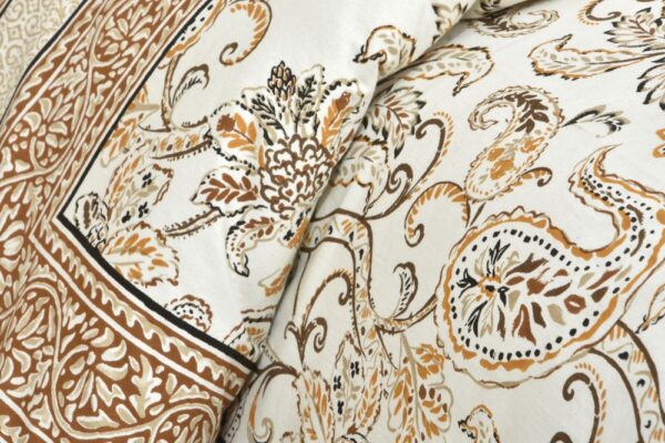 Blossom- Double Bed Sheet with 2 Pillow Covers (100% Cotton, Burnt Orange)