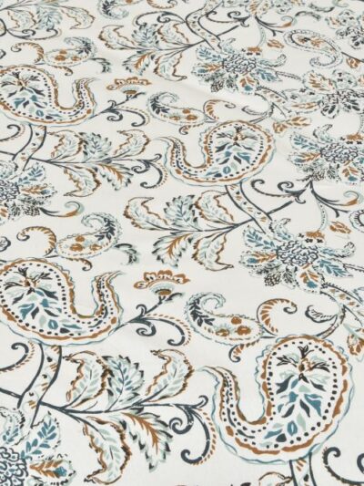 Blossom- Double Bed Sheet with 2 Pillow Covers (100% Cotton, Blue)