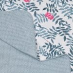 Leaf Print Double Bed Cotton Dohar (100% Cotton, Reversible) – sky blue