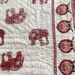 Cotton Mulmul Jaipuri Razai Quilt Red Hathi Block Print