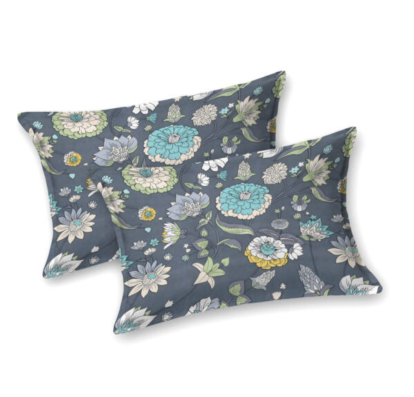 Diva – Soft Glace Cotton King Size Bed Sheet Set (Blue Gray)