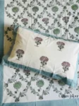 Harmony- Mughal Jaal Hand Block Bedsheet for Single Bed With Pillow Cover