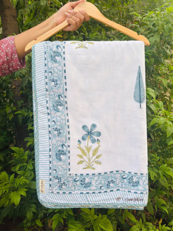 Iravya Hand Block Printed Reversible Cotton Dohar – Single Bed