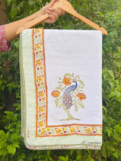Morbagh Hand Block Cotton Dohar – Single Bed