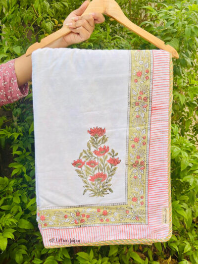 Avira Hand Block Printed Reversible Cotton Dohar – Single Bed