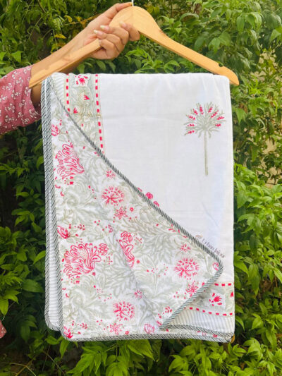 Tasya Reversible Hand Block Cotton Dohar – Single Bed