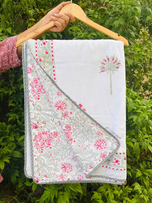 Tasya Reversible Hand Block Cotton Dohar – Single Bed