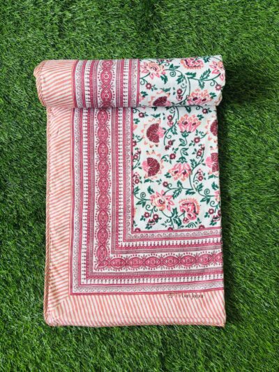 Mulmul Cotton Floral Print Single Bed Dohar - Multicolor (60*90 inches)