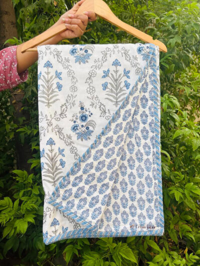 Floral Vine Lightweight Summar Cotton Dohar for Single Bed