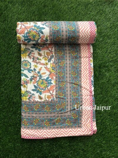 Mulmul Cotton Floral Print Single Bed Dohar - Multicolor (60*90 inches)