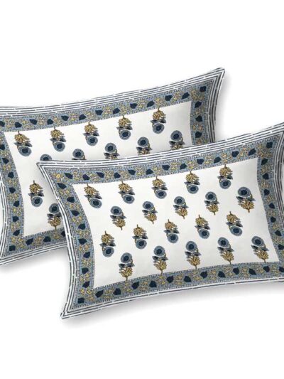 ELITE- BLOCK PRINT COTTON KING SIZE BEDSHEET