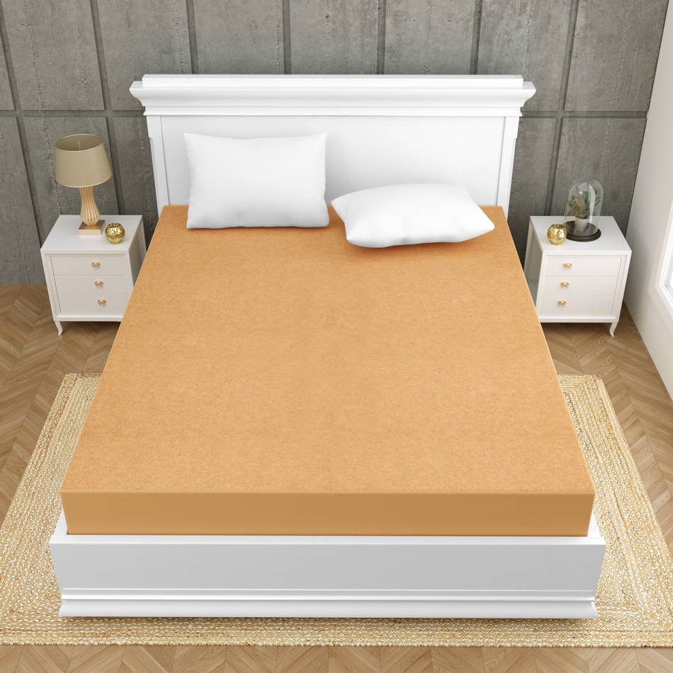 Elastic Fitted King Size Waterproof Mattress Protector - Cream