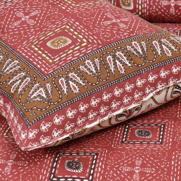 Premium Cotton Katha Print King-Size Bed Sheet Set