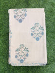 dohar-blue-off-2 Pure Cotton Jaipuri Dohar – Cream Base with Floral & Abstract Prints (Single/Double Bed)