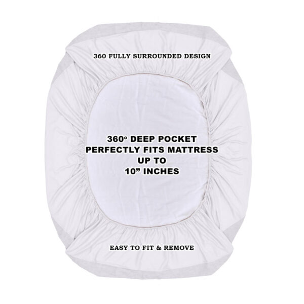 Elastic Fitted Waterproof Mattress Protector- White