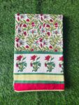 Floral Print Mulmul Cotton Dohar for Single Bed - Red (Reversible)