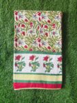 Floral Print Mulmul Cotton Dohar for Single Bed - Red (Reversible)