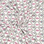 Leaf Print Single Bed Cotton Dohar (100% Cotton, Reversible) - Pink
