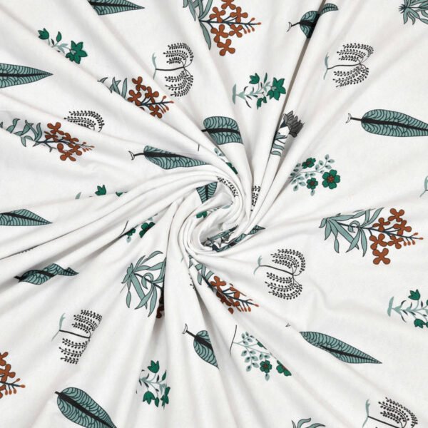 Handblock Leaf Print (100% Cotton, Reversible) Single Bed Dohar - Red, Sea Green