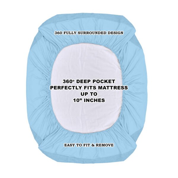 Elastic Fitted Waterproof Mattress Protector- Sky Blue