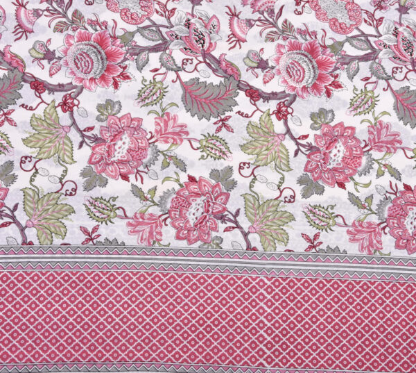 Ethnic Jaipuri- Mulmul Cotton Dohar Bedding Set (Rose Pink)