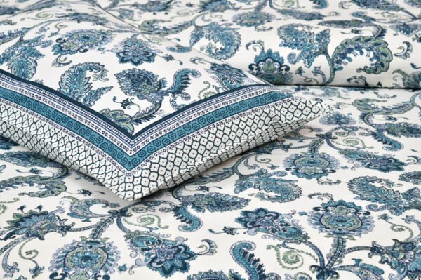 Blossom- Mulmul Cotton Dohar Bedding Set (Indigo Blue)
