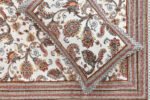 Blossom- Jaipuri Double Bedsheet, Petals - Red, White