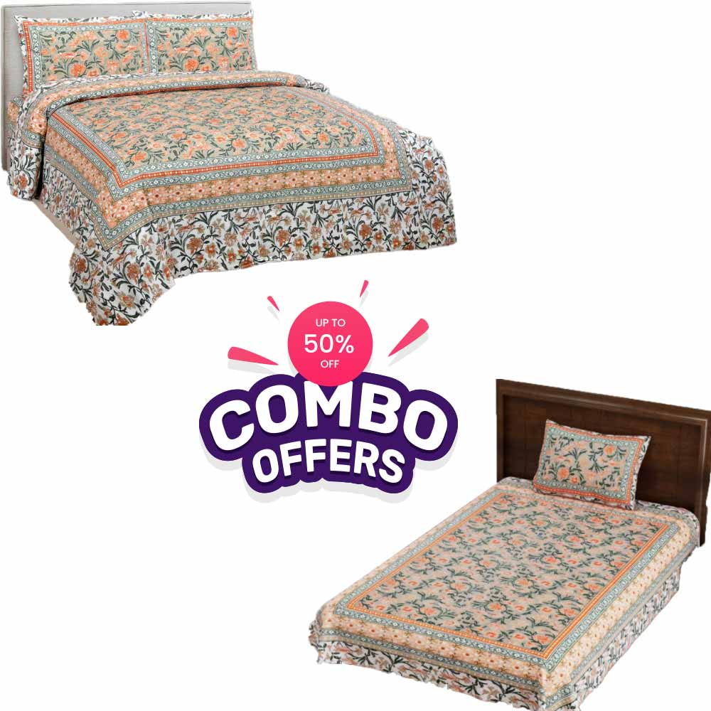 Bedsheet Combo, Single and Double Combo Urban Jaipur