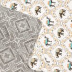 Camel Elephant Print Double Bed Cotton Dohar (100% Cotton, Reversible) – Pastel Green