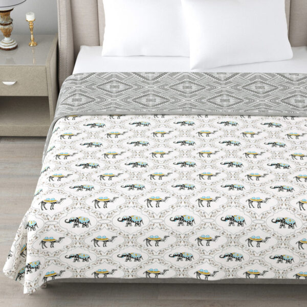 Camel Print Double Bed Cotton Dohar (100% Cotton, Reversible)